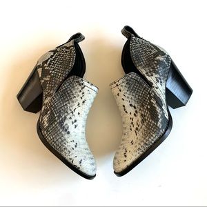 Jeffrey Campbell SHARK Snake-Embossed Ankle Bootie